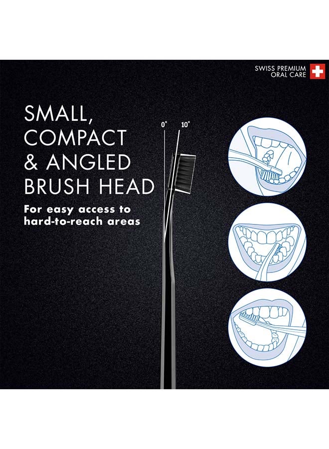 CURAPROX Black Is White Ultra-Soft Toothbrushes - Pack Of 2 I Gentle Cleaning For Brighter Teeth & Gums I Ideal For Plaque Removal I Black And White - Image 4